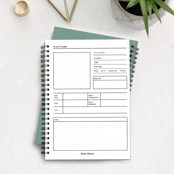 A5 House Plant Notebook - Soft Cover with Wire Bound Binding